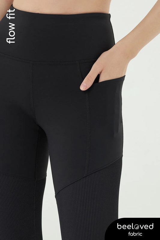 [泰國品牌 Wakingbee］RIB Leggings 高腰運動瑜珈褲 / Black