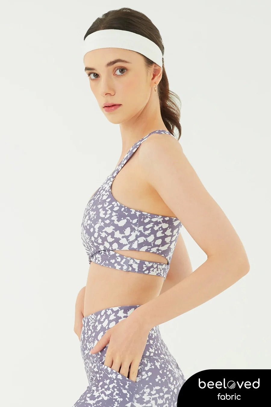 [泰國品牌 Wakingbee］WB Bra Print 交叉運動內衣 / Violet