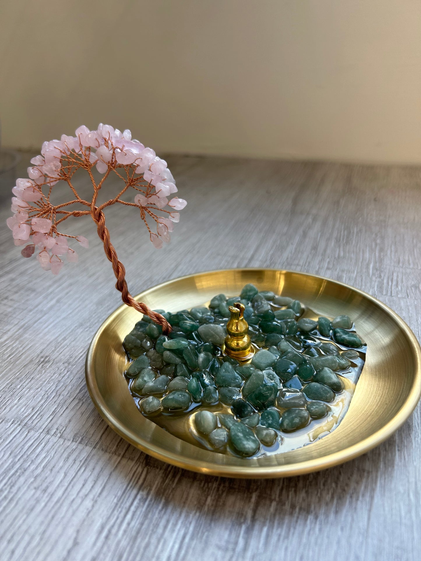 療癒水晶招財樹線香座