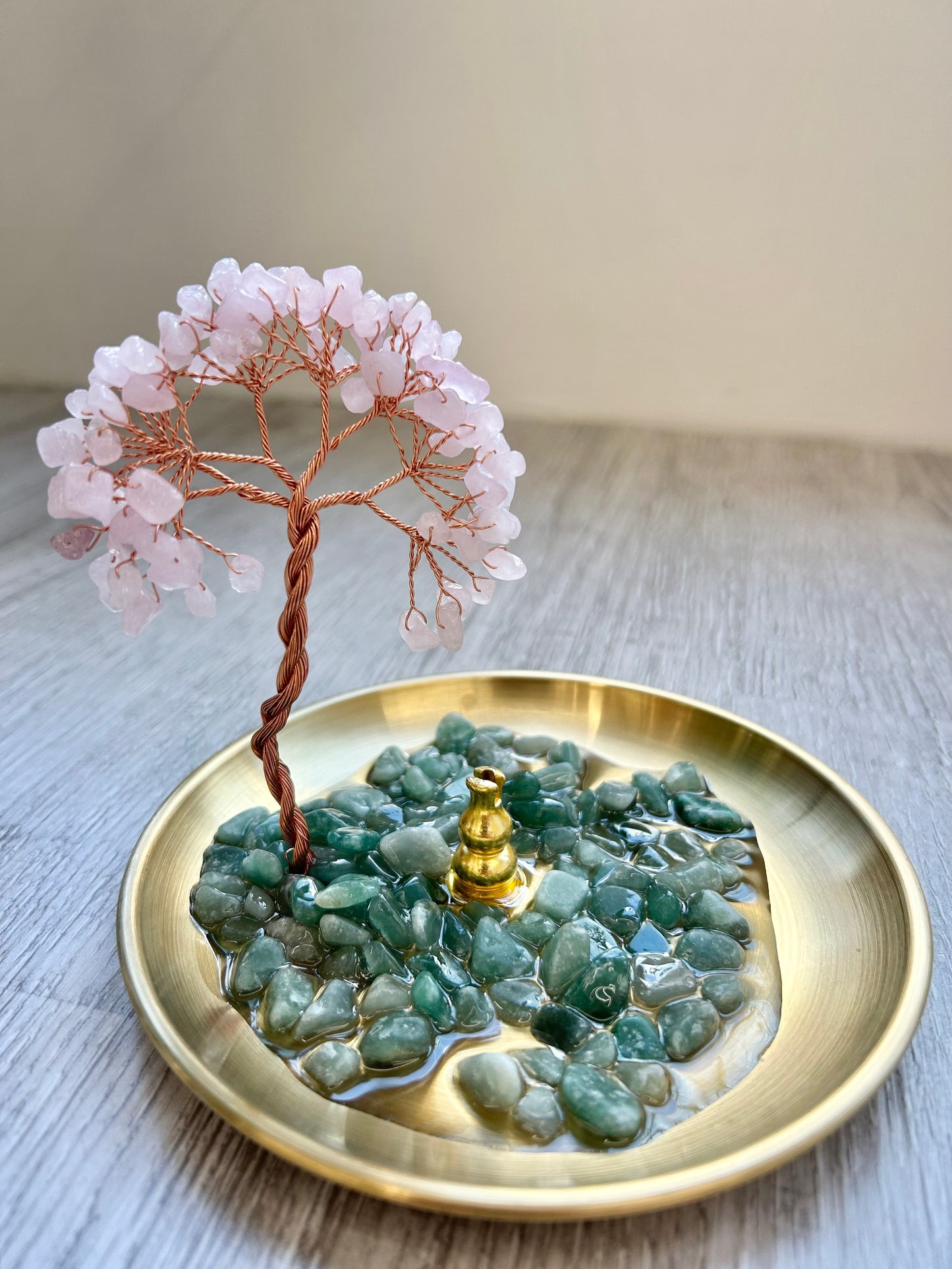 療癒水晶招財樹線香座