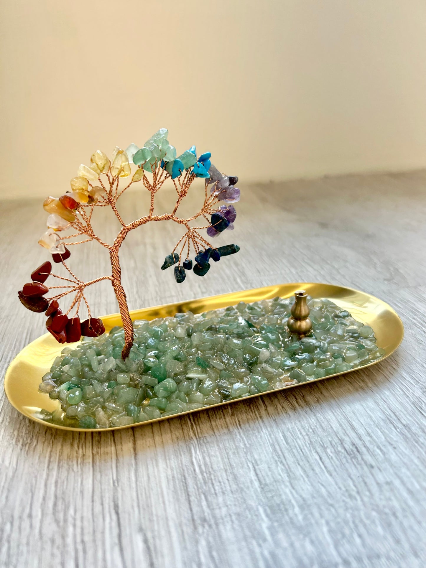 療癒水晶招財樹線香座
